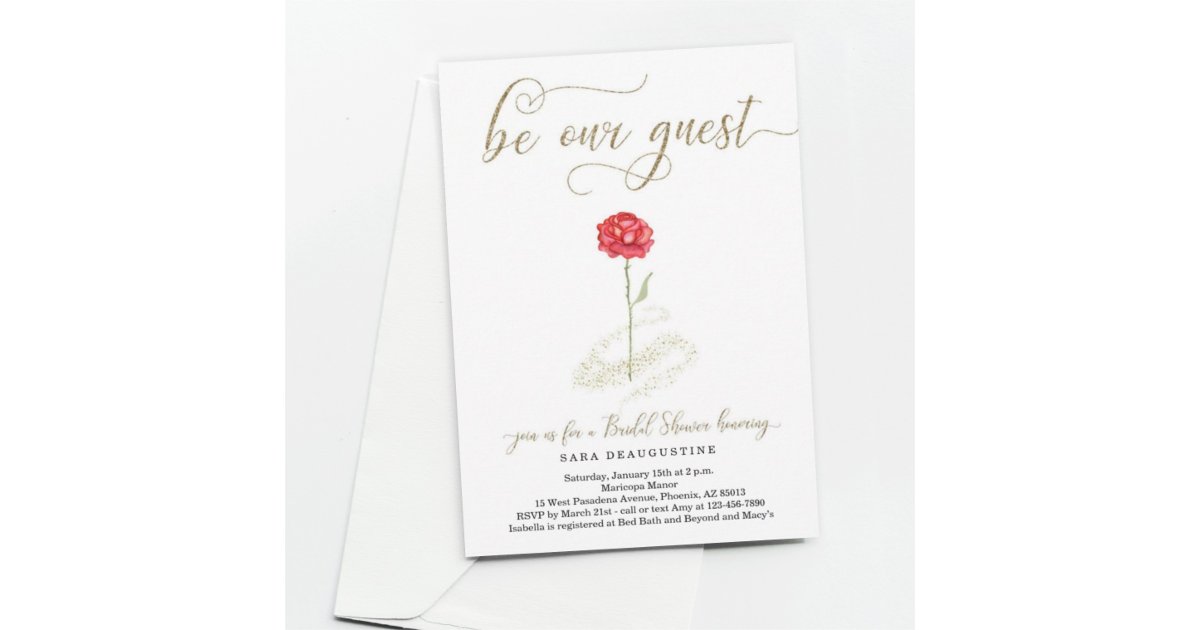 Beauty & the Beast Couple's Bridal Shower Invitation
