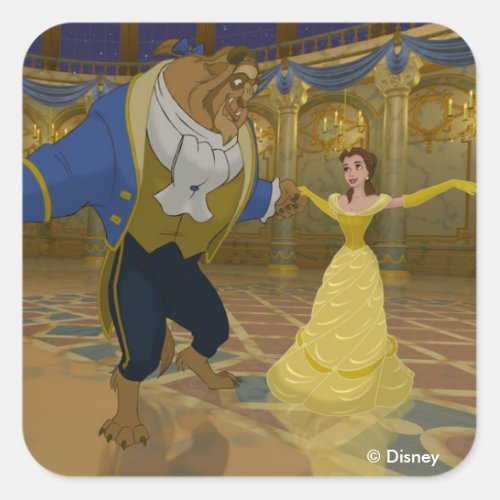 Beauty  The Beast  Dancing in the Ballroom Square Sticker