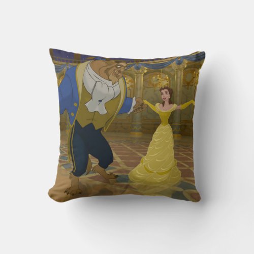 Beauty  The Beast  Dancing in the Ballroom Throw Pillow