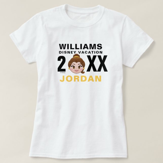 Beauty & the Beast Emoji | Belle Family Vacation T-Shirt (Design Front)