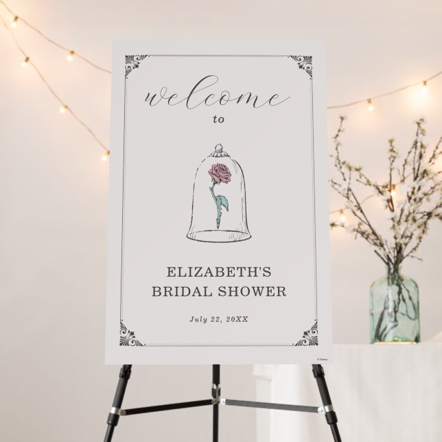 Beauty & the Beast Enchanted Bridal Shower Welcome Foam Board (In Situ (Stand))