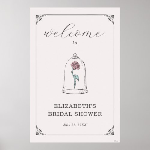 Beauty  the Beast Enchanted Bridal Shower Welcome Poster