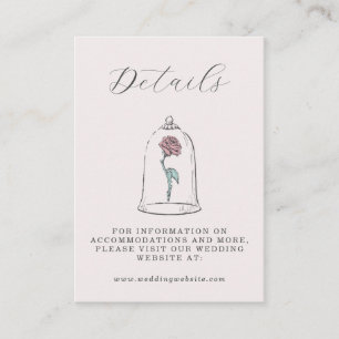 Beauty & the Beast Enchanted Rose Wedding Enclosure Card