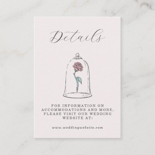 Beauty & the Beast Enchanted Rose Wedding Enclosure Card