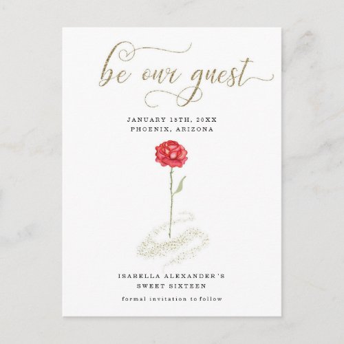 Beauty  the Beast Event Save the Date Announcement Postcard