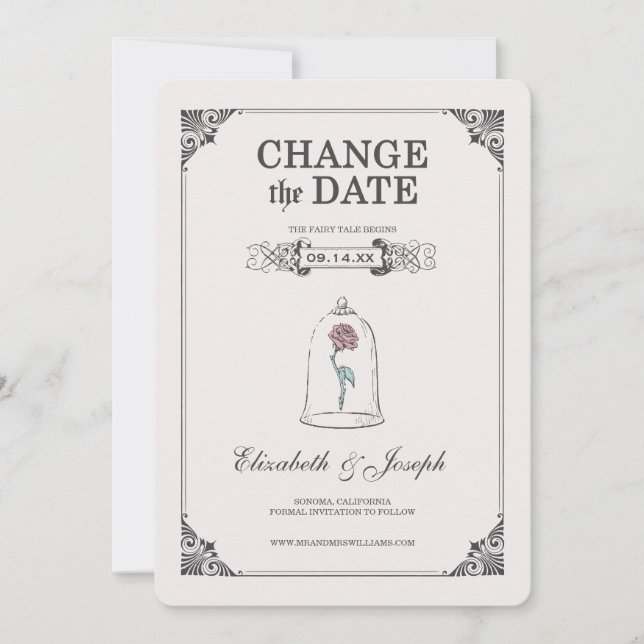 Beauty & the Beast | Fairy Tale - Change the Date Save The Date (Front)