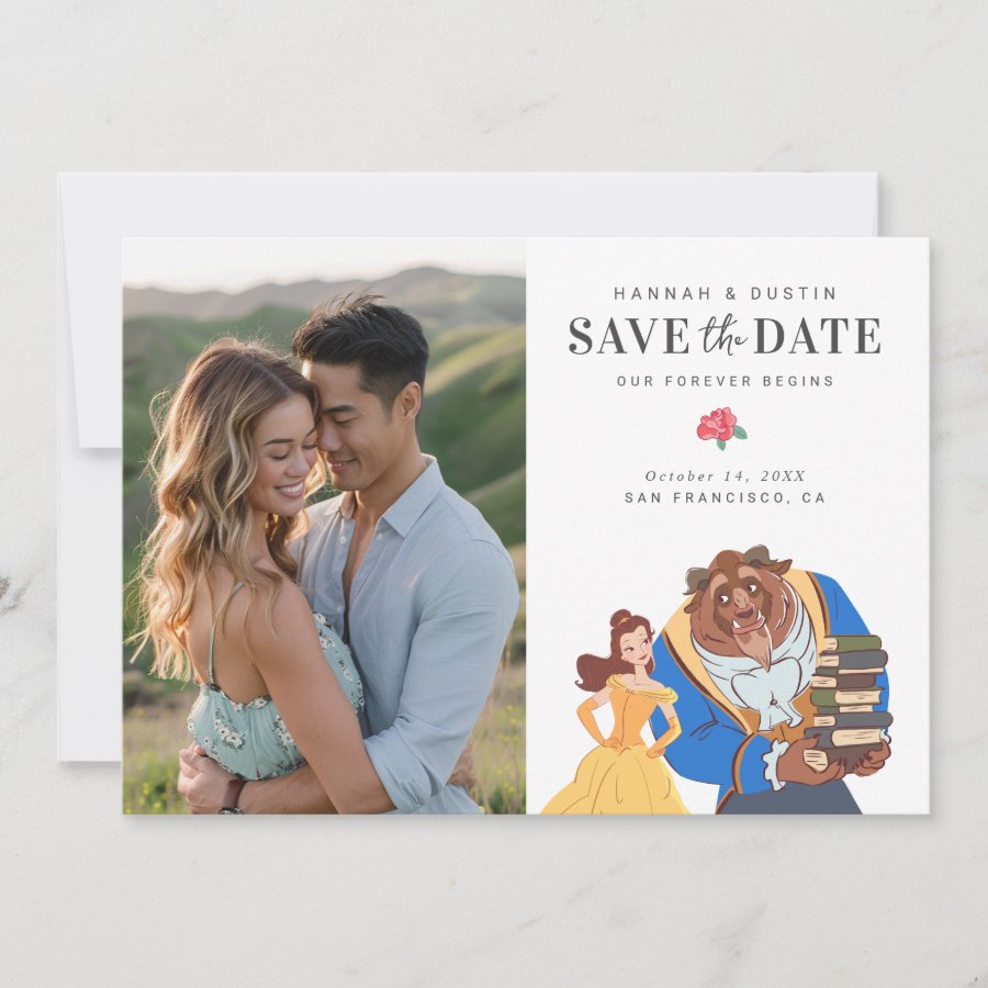 Beauty &amp; the Beast Fairytale Photo Save The Date