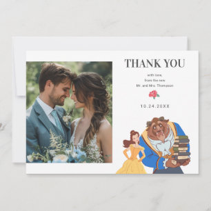 Beauty & the Beast Fairytale Photo Wedding Thank You Card