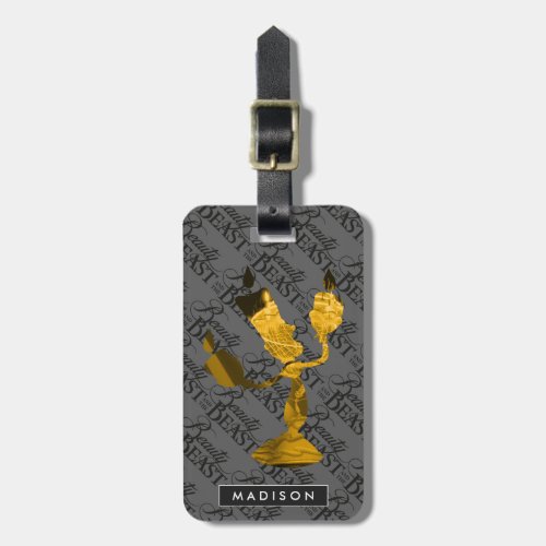 Beauty  The Beast  Lumire Silhouette Luggage Tag