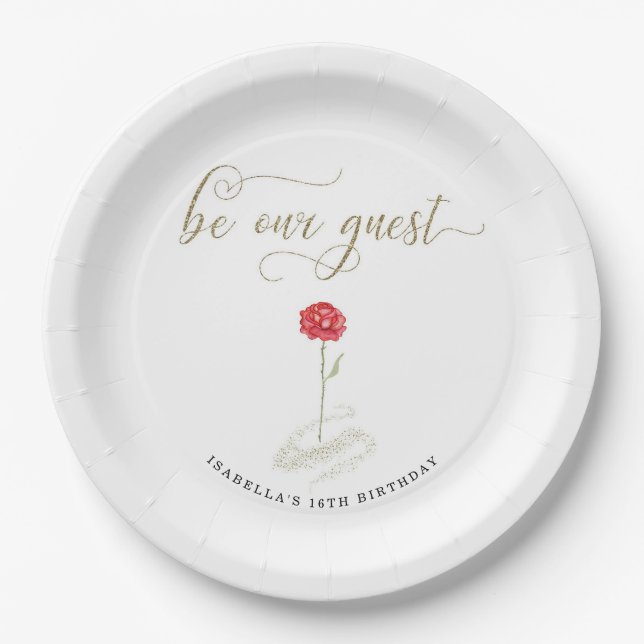 Beauty & the Beast Paper Napkins Plates (Front)