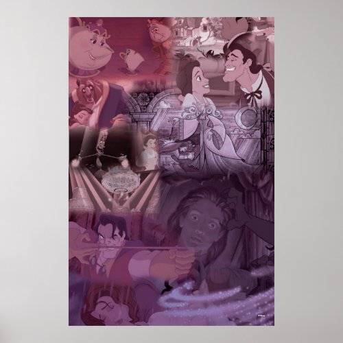 Beauty  The Beast  Pink  Purple Collage Poster