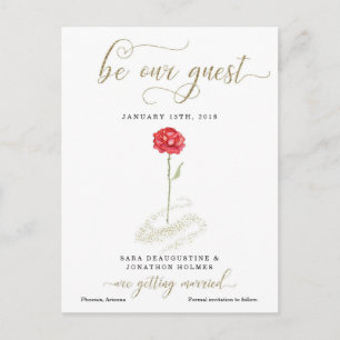 BE OUR GUEST / Beauty and the Beast - Save the hot Date Magnets with A7 Backing Card