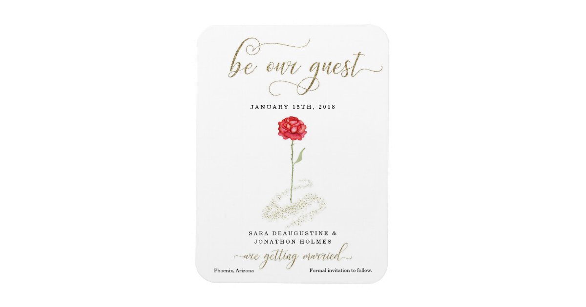 Beauty & the Beast Save the Date Announcement Magnet ...