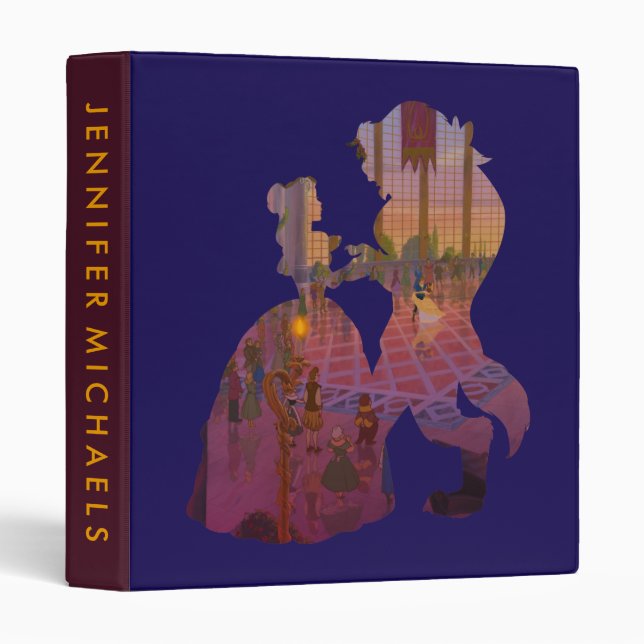 Beauty & The Beast | Silouette Dancing 3 Ring Binder (Front/Spine)
