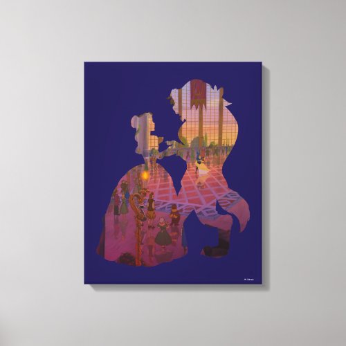 Beauty  The Beast  Silouette Dancing Canvas Print