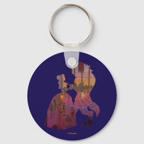 Beauty  The Beast  Silouette Dancing Keychain