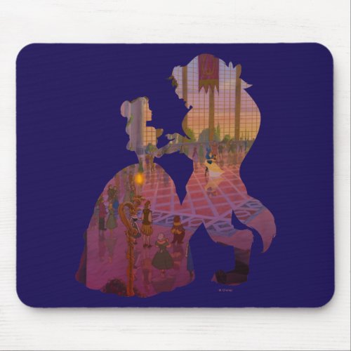Beauty  The Beast  Silouette Dancing Mouse Pad
