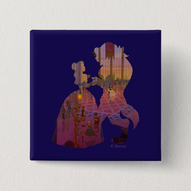 Beauty & The Beast | Silouette Dancing Pinback Button (Front)