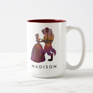 Beauty & The Beast Silouette Dancing Two-Tone Coffee Mug