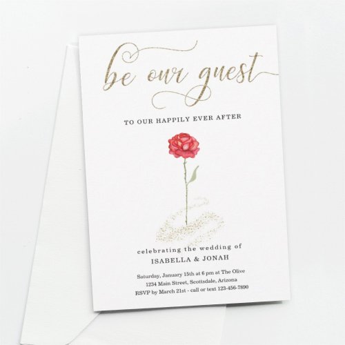 Beauty  the Beast Wedding Reception Only Invitation