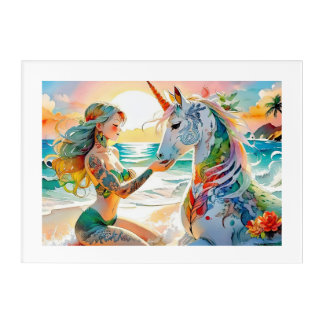 Beauty & The Unicorn Acrylic Print