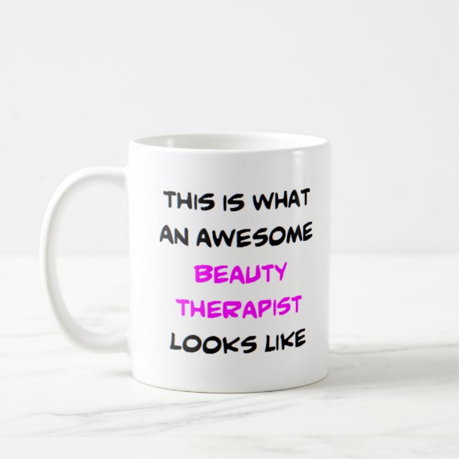 beauty therapist, awesome coffee mug (Left)