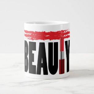 Beauty Typography Lipstick Giant Coffee Mug