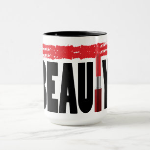 Beauty Typography Lipstick Mug