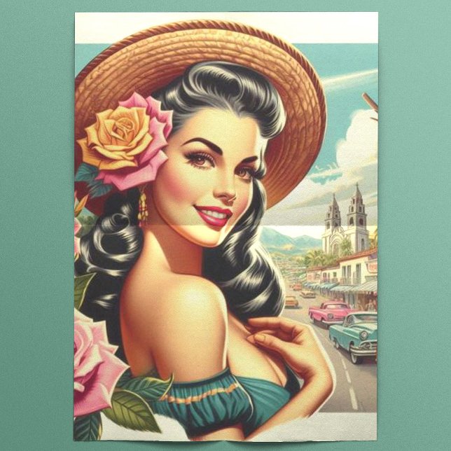 Beauty Vintage Woman Illustration Tissue Paper (Creator Uploaded)