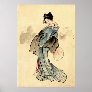 Beauty with Fan 1840 Poster