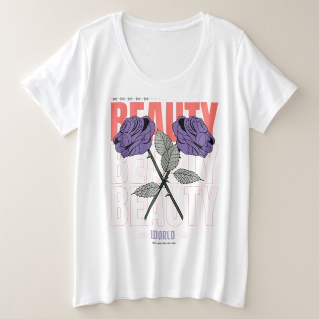 Beauty World Shirt – Gothic Rose Aesthetic Design (Design Front)