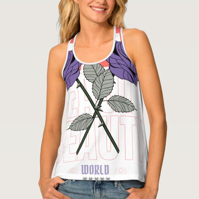 Beauty World Shirt – Gothic Rose Aesthetic Design (Front)