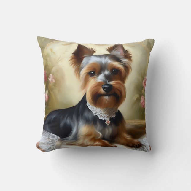Beauty Yorkshire Terrier Cute  Throw Pillow (Front)