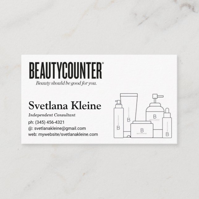 Beautycounter Business Cards Black (Front)