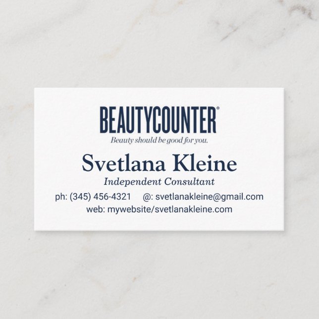 Beautycounter Business Cards, The Never List Cards (Front)