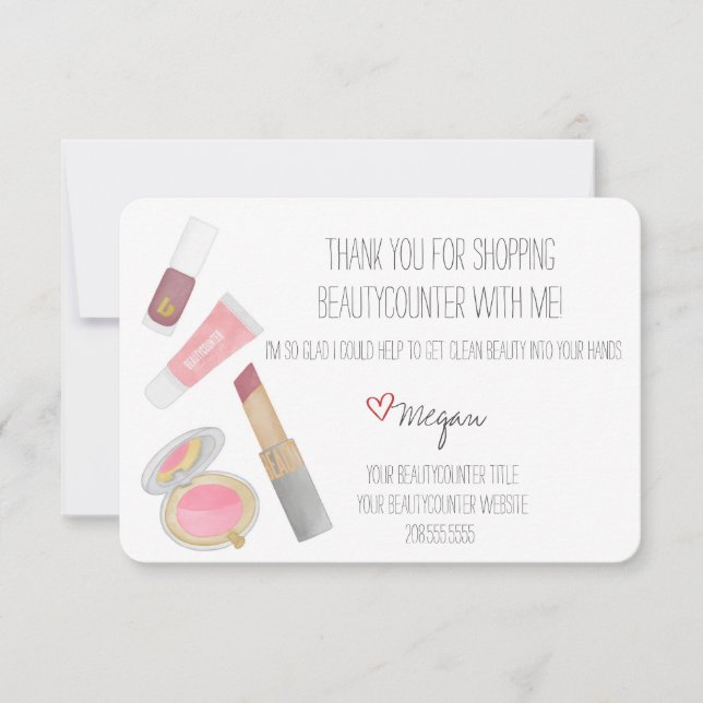 Beautycounter Product Hand-drawn Thank You Card (Front)