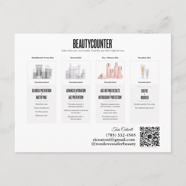 Beautycounter Skincare Regimens Invitation Postcar Postcard (Front)