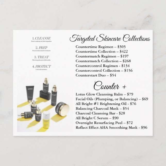 Beautycounter Skincare Regimens Invitation Postcard (Back)