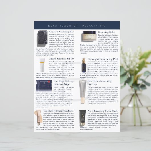 Beautycounter Tipsheet (Standing Front)