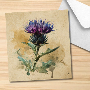 Beautyful Rustic Thistle Floral Cream Wedding Envelope Liner