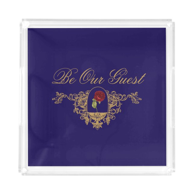 Beauty's Red Rose Acrylic Tray (Front)