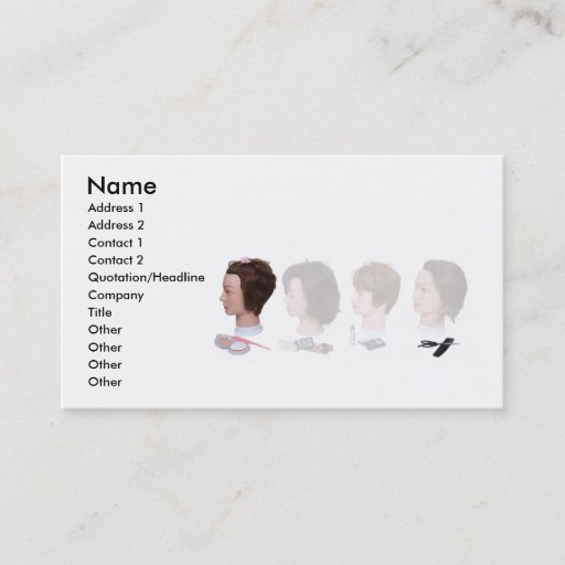 Customizable BeautySchoolHeadsLinedUp, Name, Address 1, Addr... Business Card