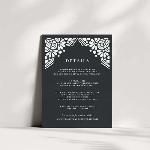 Beaux Arts Guest Information Card  Charcoal