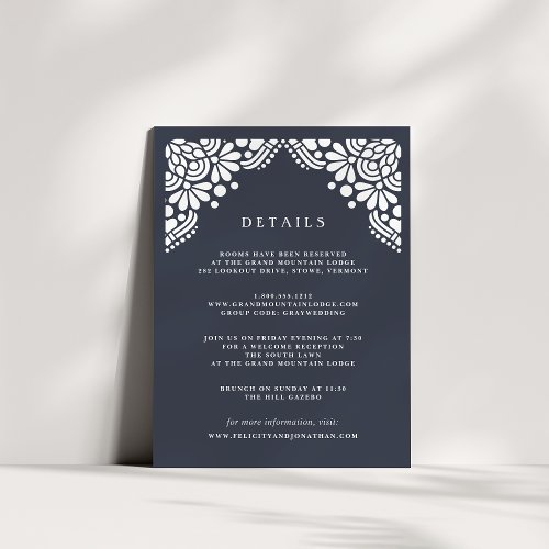 Beaux Arts Guest Information Card  Ink