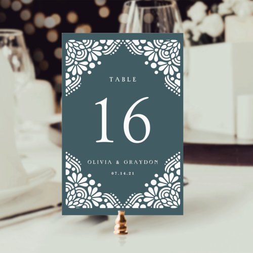 Beaux Arts Personalized Table Number Card