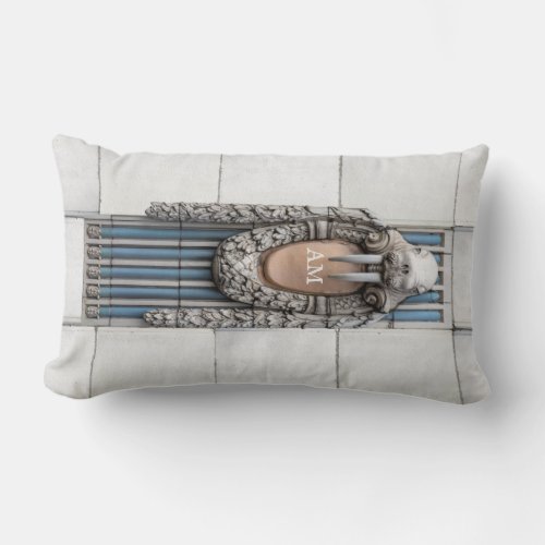 Beaux Arts Walrus Sculpture Custom Monogram Lumbar Pillow