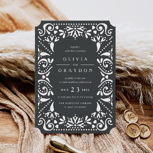 Beaux Arts Wedding Invitation Charcoal