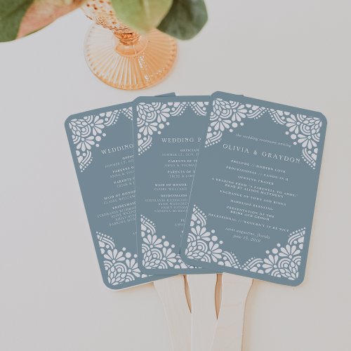 Beaux Arts Wedding Program Hand Fan