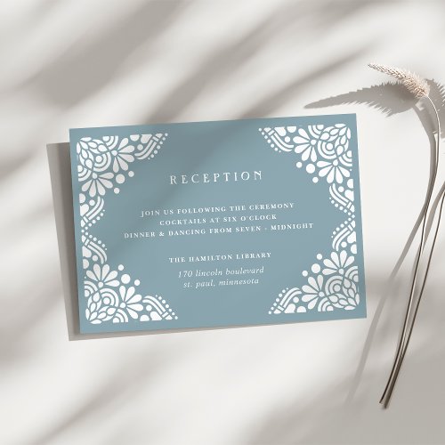 Beaux Arts Wedding Reception Card  Tourmaline