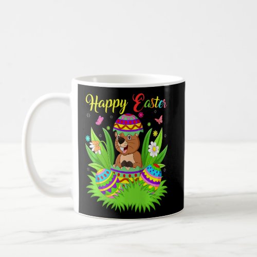 Beaver Animal  Floral Easter Egg Funny Beaver East Coffee Mug